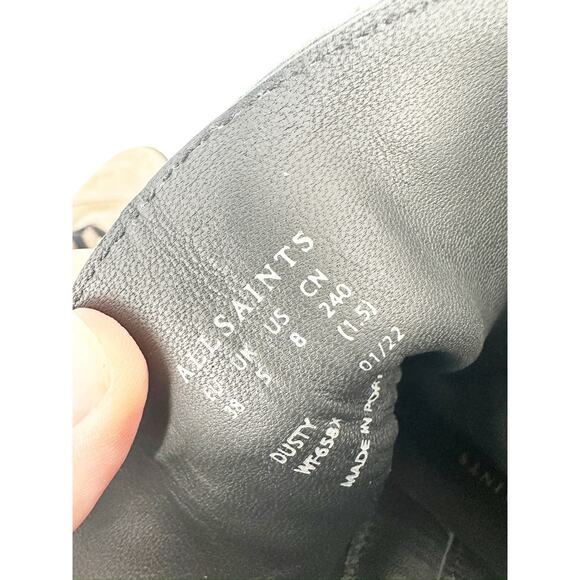 All Saints Dusty Cap Toe Combat Lug Sole Lace Up Brown Boots Size 8 - Picture 7 of 7